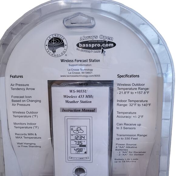 Bass Pro Shops Wireless Weather Station Weather Forecast Outdoor Sensor La Cross - Picture 9 of 12